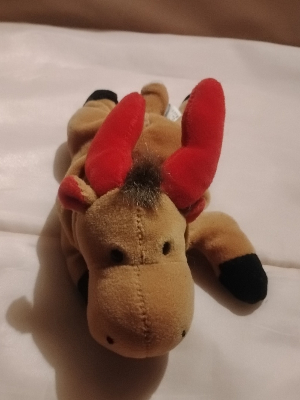 Plush Reindeer Toy in Brown and Red - Kids Stuffed Animal